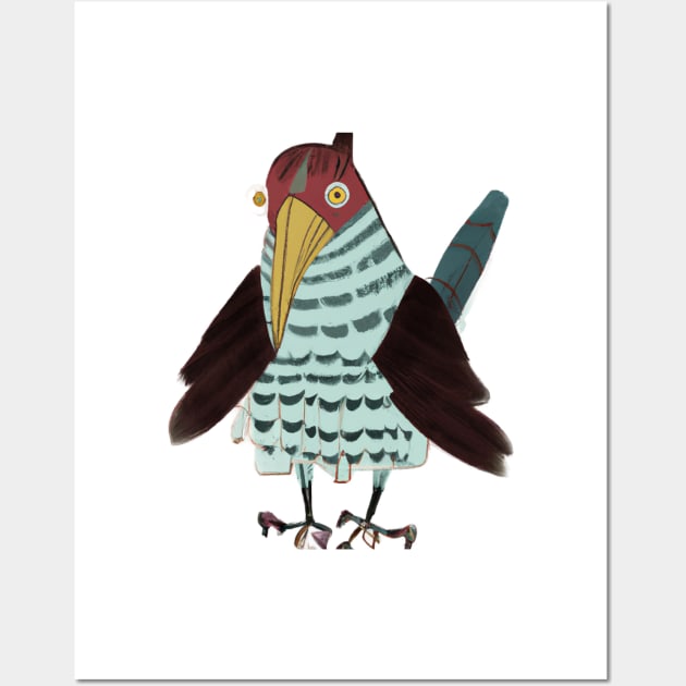 Cute Cuckoo Drawing Wall Art by Play Zoo